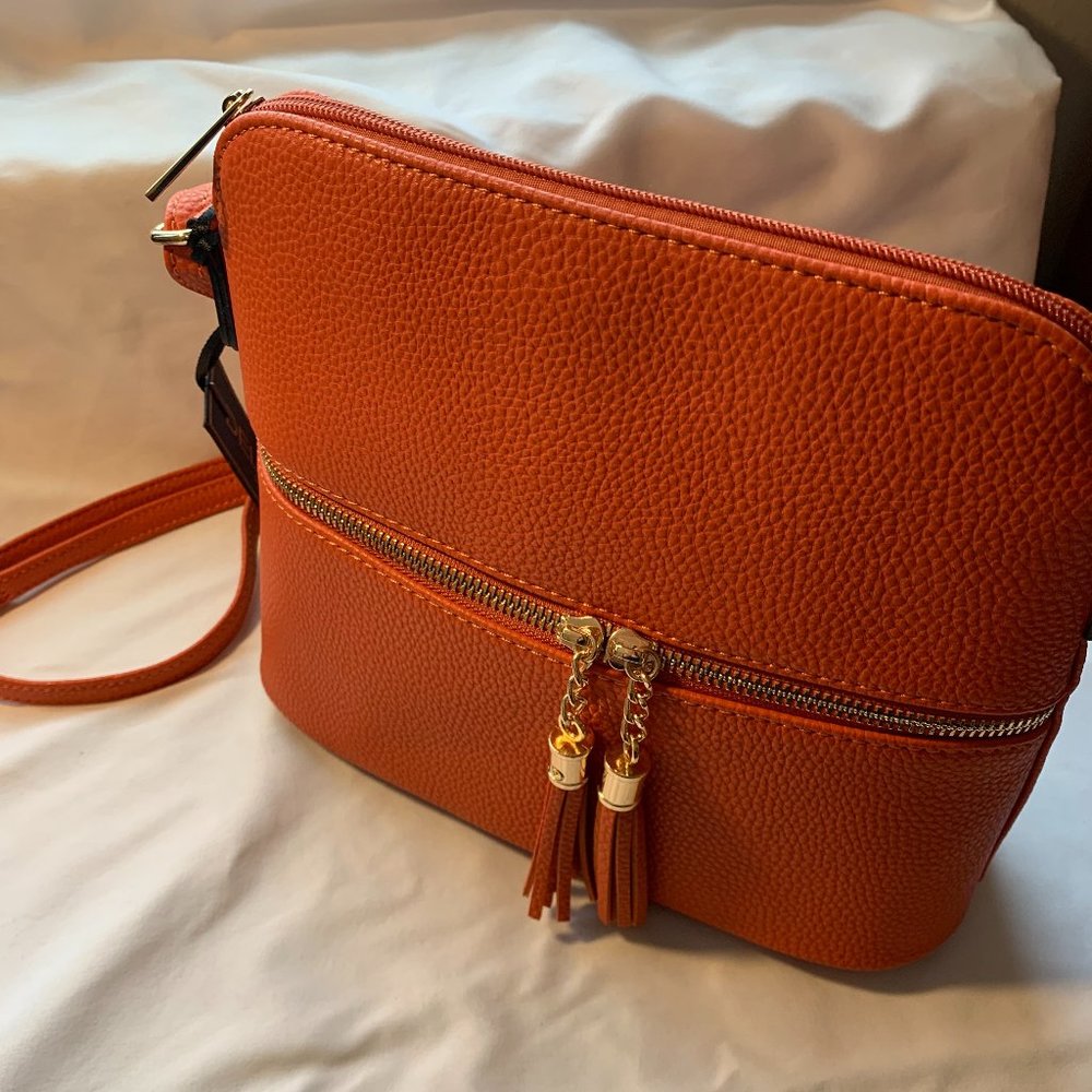 Orange crossbody handbag